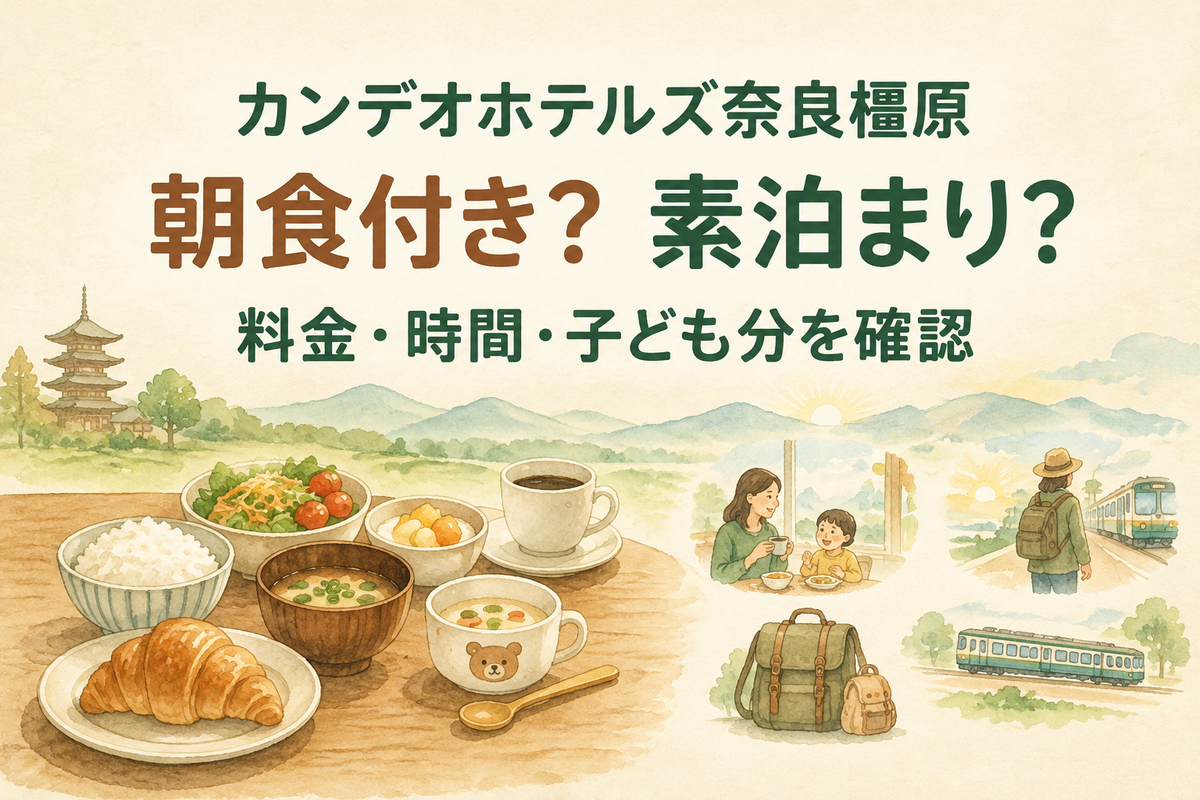 カンデオホテルズ奈良橿原の朝食は付ける？料金・時間と素泊まりの選び方